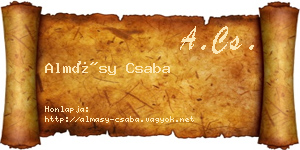 Almásy Csaba névjegykártya